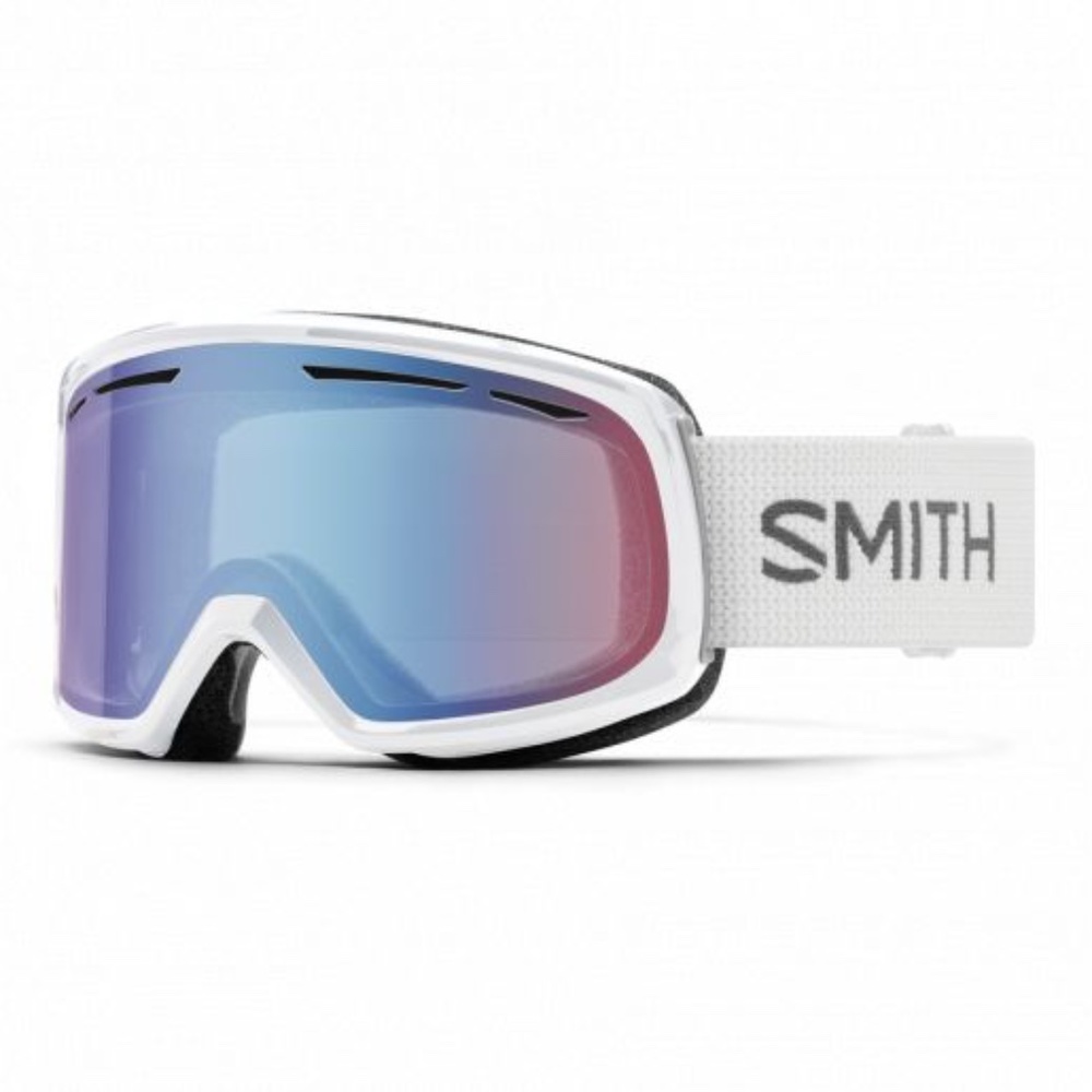 Smith Drift White Blue Sensor Mirror Ski Goggles - Unisex